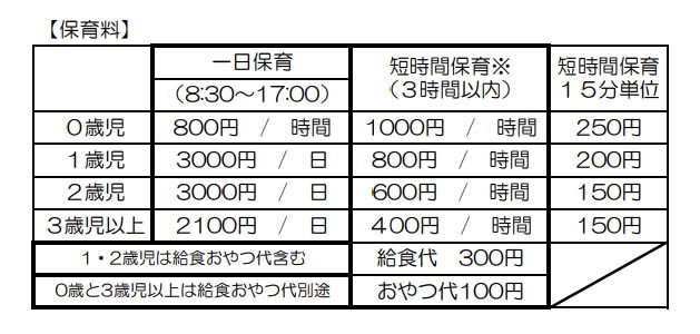 料金表