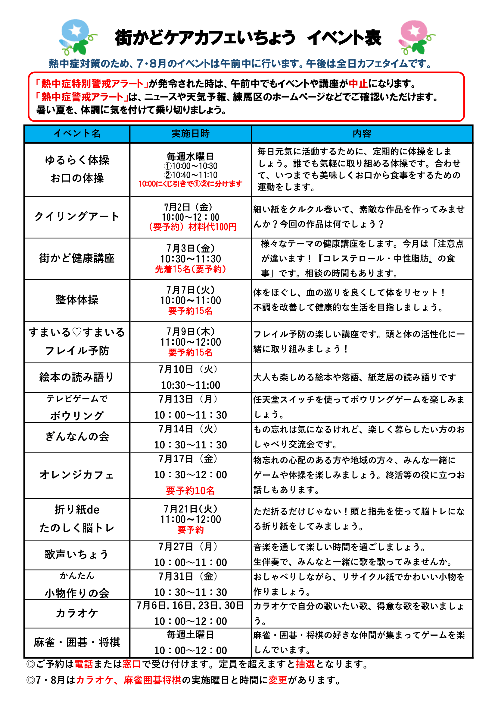 7月カフェスケジュール　裏